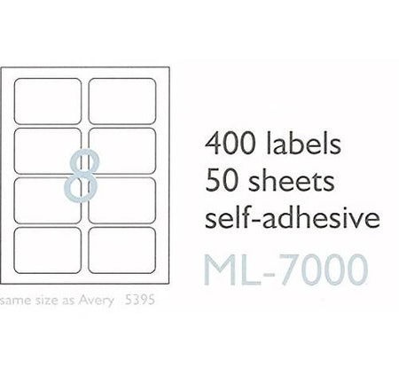 MACO Laser/Ink Jet White Name Badge Labels 400 Per Box (ML-7001) Red Border