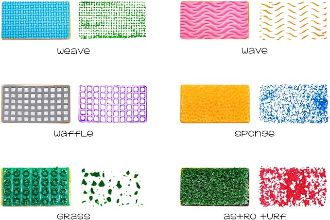 Kids Textured Foam Stampers for Painting, 6 Fun Designs - (Hygloss)