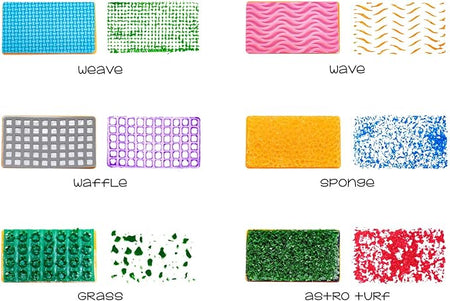 Kids Textured Foam Stampers for Painting, 6 Fun Designs - (Hygloss)