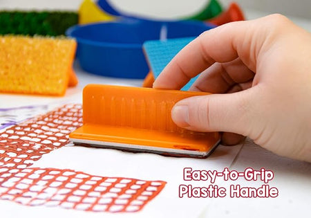 Kids Textured Foam Stampers for Painting, 6 Fun Designs - (Hygloss)