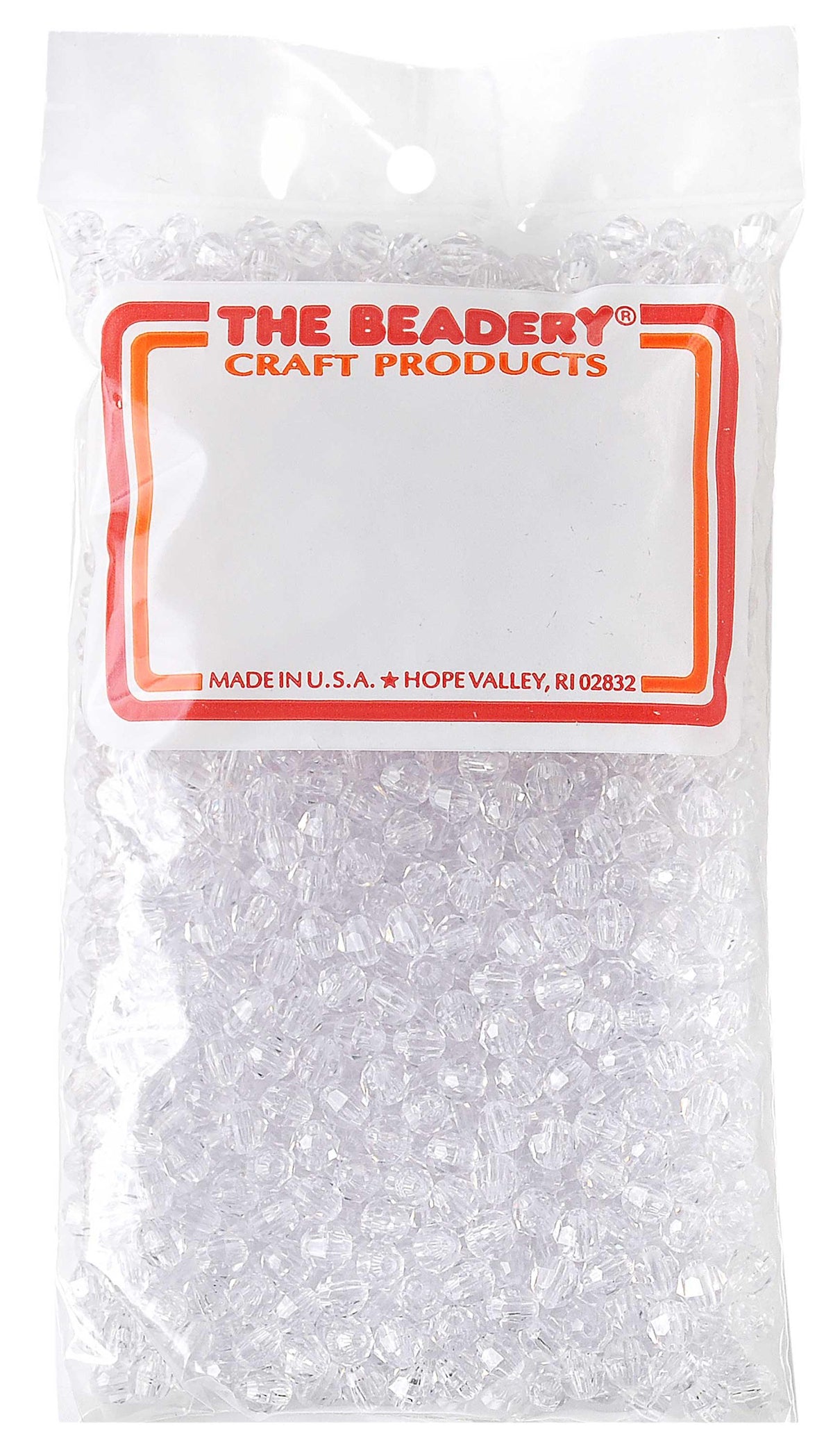 6mm Faceted Beads – Transparent Crystal Clear – 1080/ Pack (21609)
