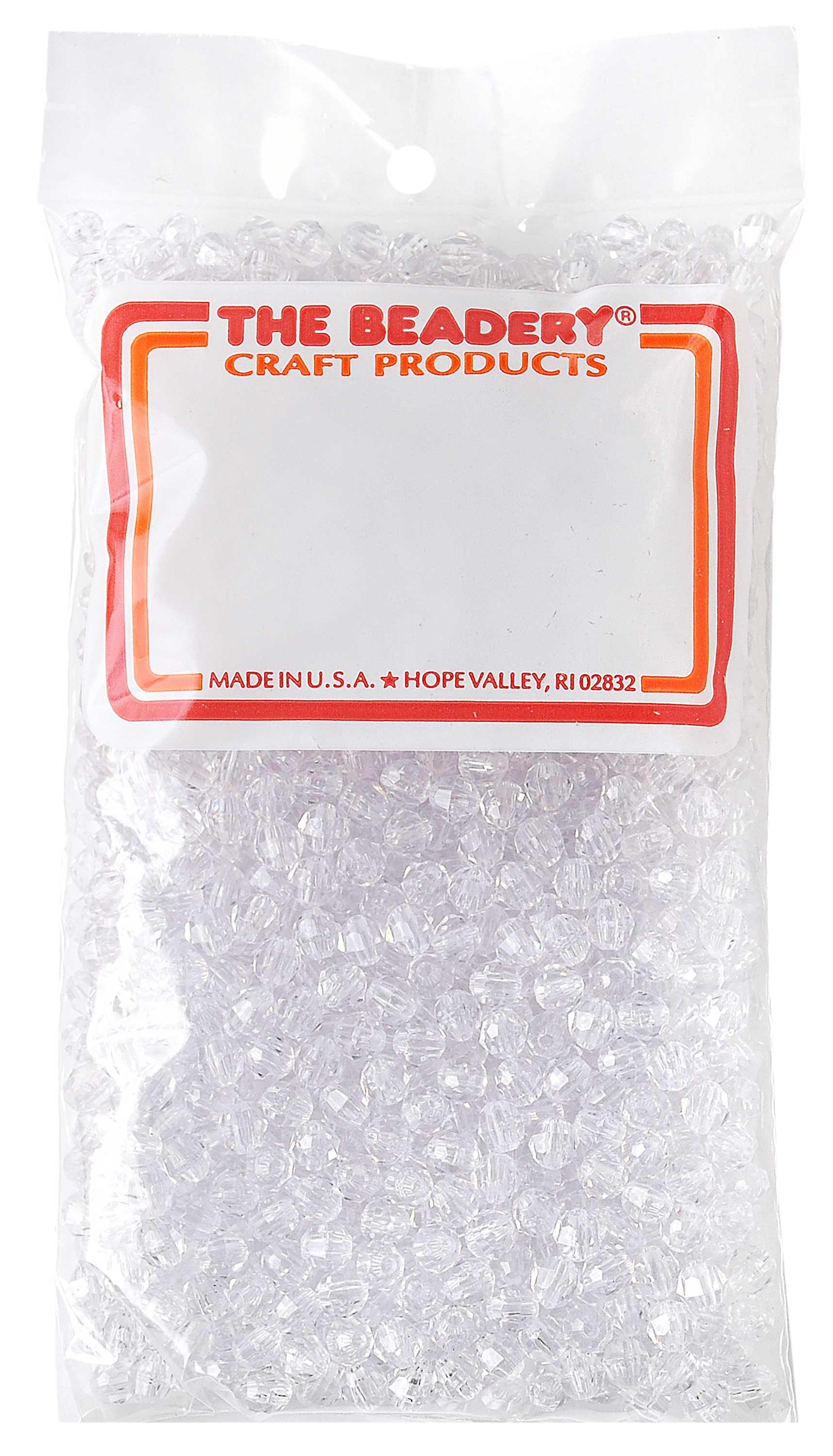 6mm Faceted Beads – Transparent Crystal Clear – 1080/ Pack (21609)