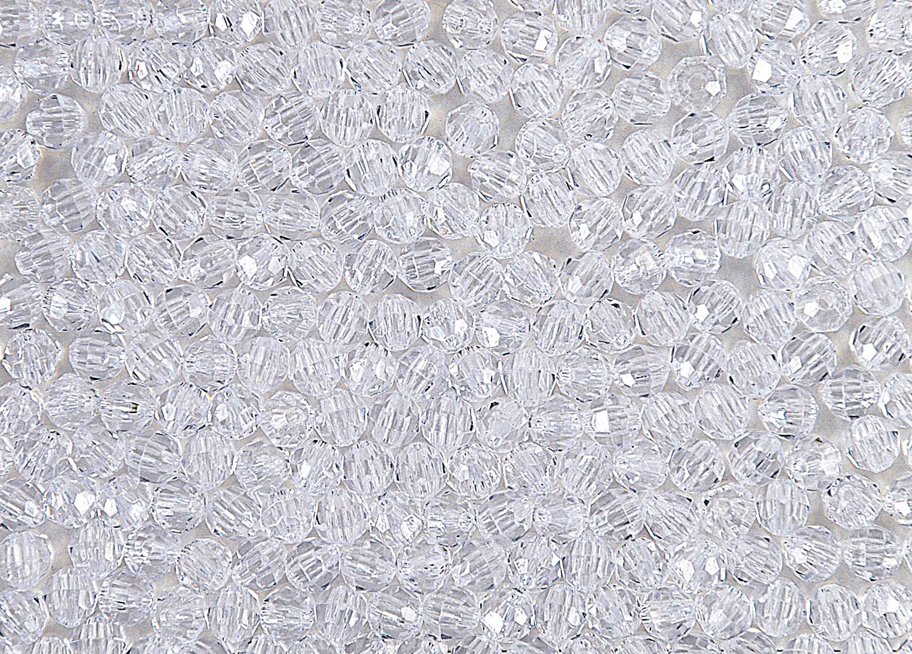 6mm Faceted Beads – Transparent Crystal Clear – 1080/ Pack (21609)