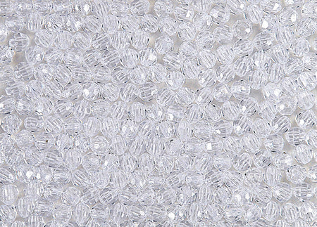 6mm Faceted Beads – Transparent Crystal Clear – 1080/ Pack (21609)