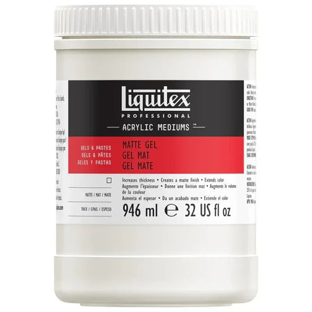 Professional Acrylic Matte Gel Medium, Clear, 32 oz (946 mL)