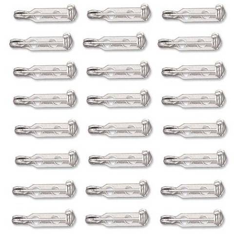144-Piece Bar Pinback Glue On, 1-Inch, Silver Tone