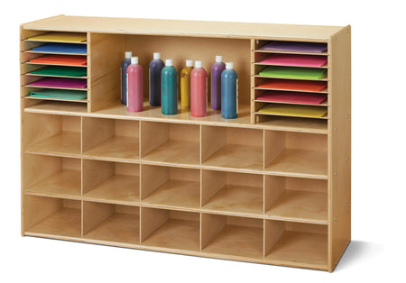 Young Time® Sectional Cubbie-Tray Storage - with Clear Bins