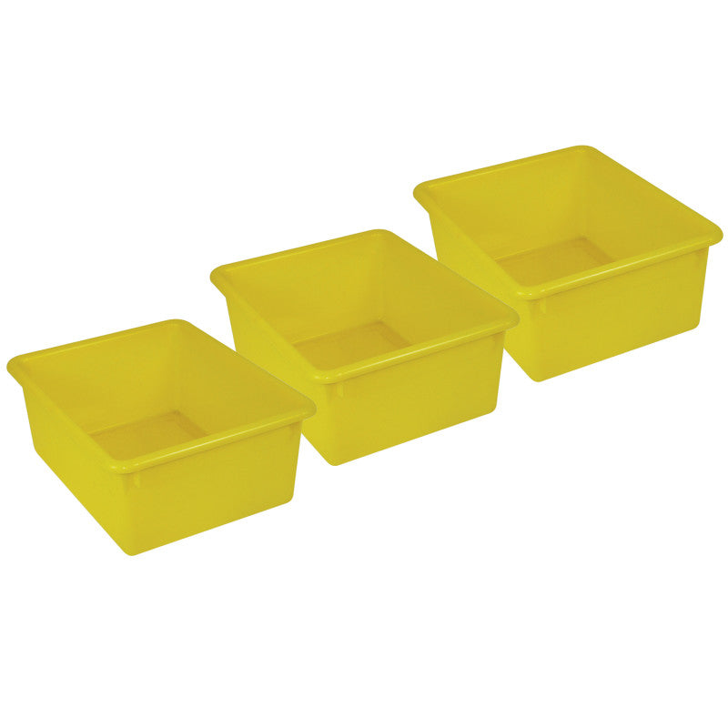 Stowaway&reg; 5" Letter Box no Lid, Yellow, Pack of 3