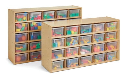 Young Time® 25 Cubbie-Tray Storage - with Clear Bins