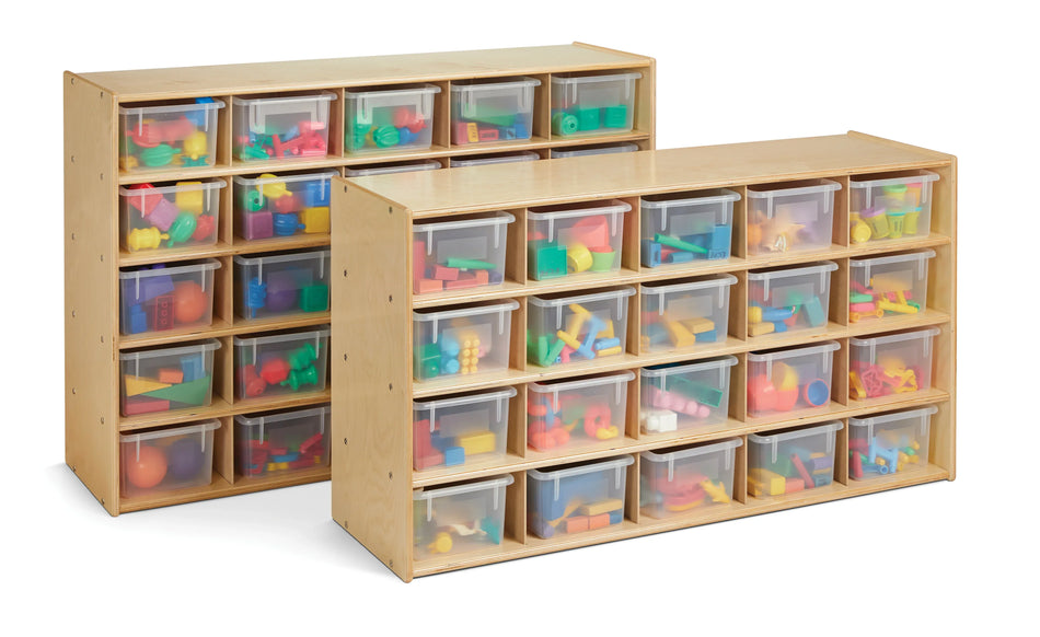 Young Time® 25 Cubbie-Tray Storage - with Clear Bins