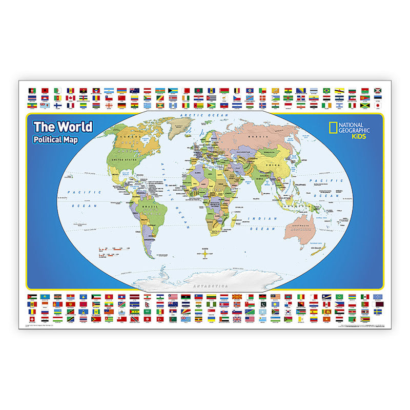 The World for Kids Map, Laminated, 36" x 24"