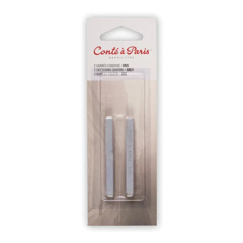 Carrés Esquisse Sketching Pastel Crayons, Grey (2457), Pack of 2