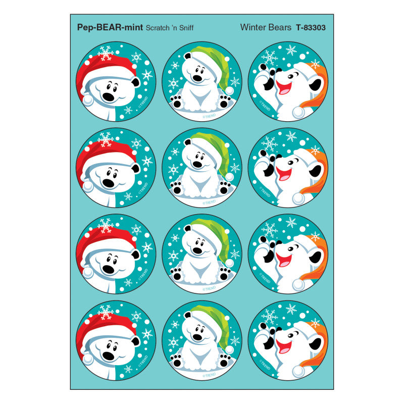 Winter Bears/PepBEARmint Stinky Stickers&reg;, 48 Count
