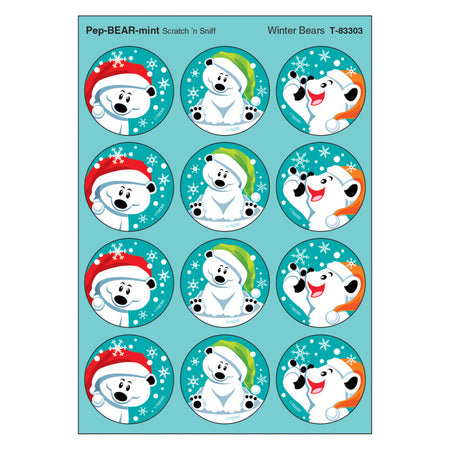 Winter Bears/PepBEARmint Stinky Stickers&reg;, 48 Count