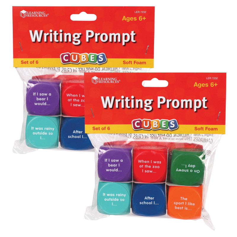 Writing Prompt Cubes, 6 Per Set, 2 Sets