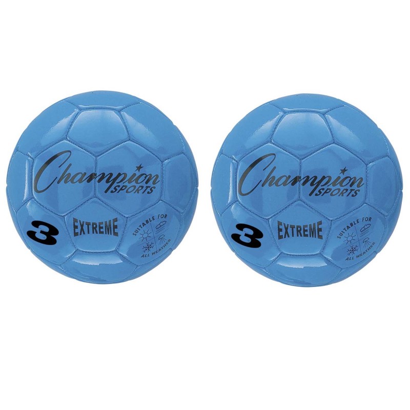 Extreme Soccer Ball, Size 3, Blue, Pack of 2