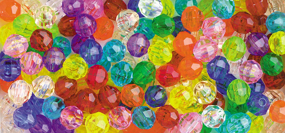 8mm Faceted Beads – Transparent Multi – 900 Piece Value Pack (21611)