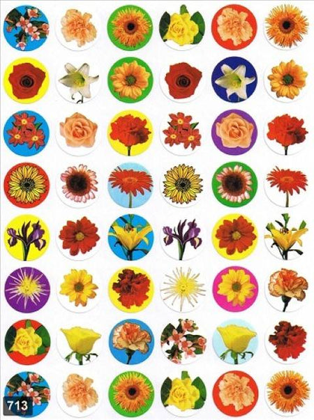 Flowers Stickers 1", 1200 Per Pack