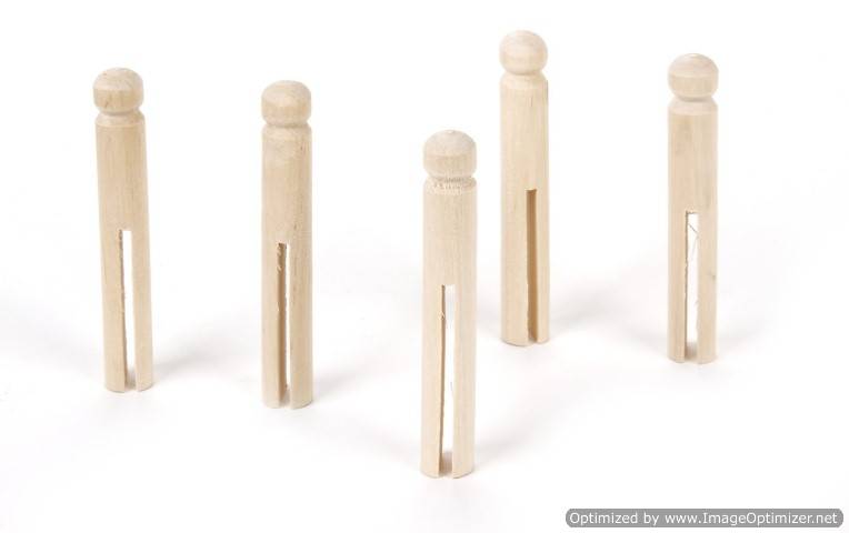 Doll Pins - Wood - Natural - 3-3/4 Inches - 25 Pieces (91591)