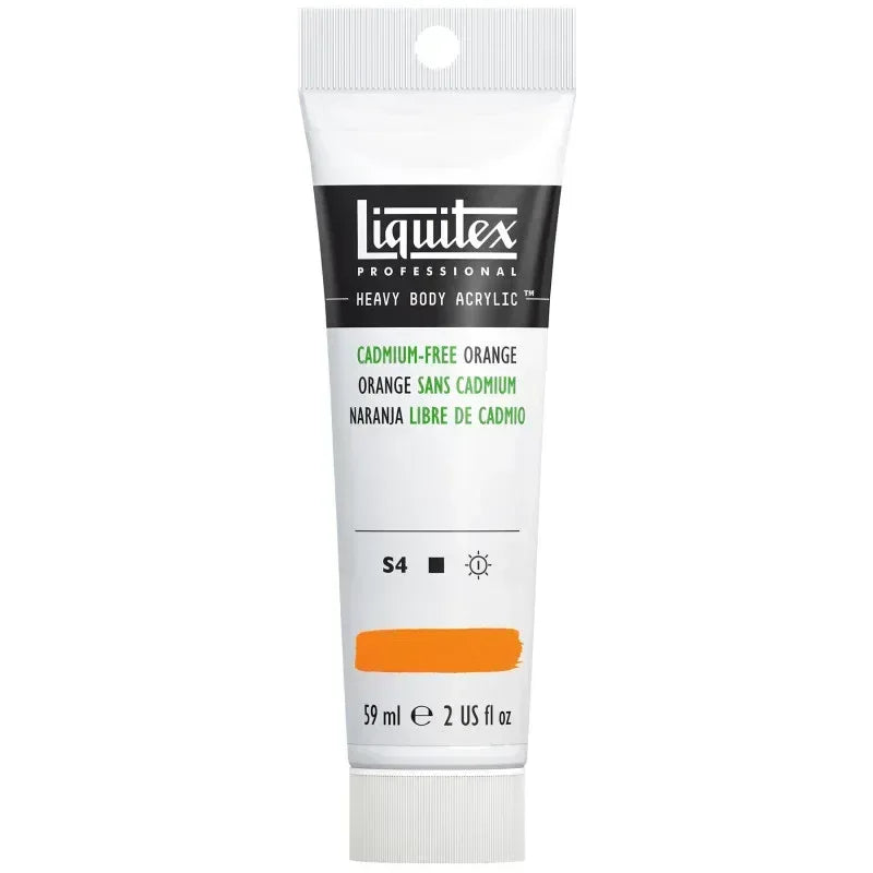 Professional Heavy Body Acrylic Paint, 59 mL Tube, Cadmium Free Orange