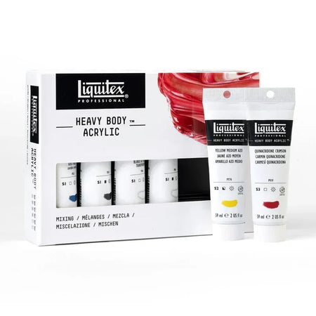 Professional Heavy Body Acrylic Paint, Mixing Colors, 59 mL, Set of 6