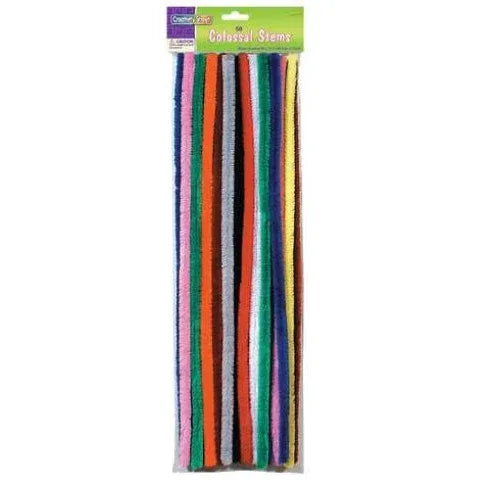 Colossal Stems (Pipe Cleaners) 19-1/2" Long, 15mm Thick - 50/pkg.