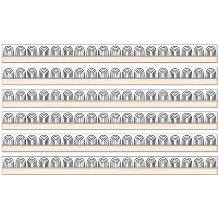 Creatively Inspired Rainbows Straight Borders, 36 Feet Per Pack, 6 Packs