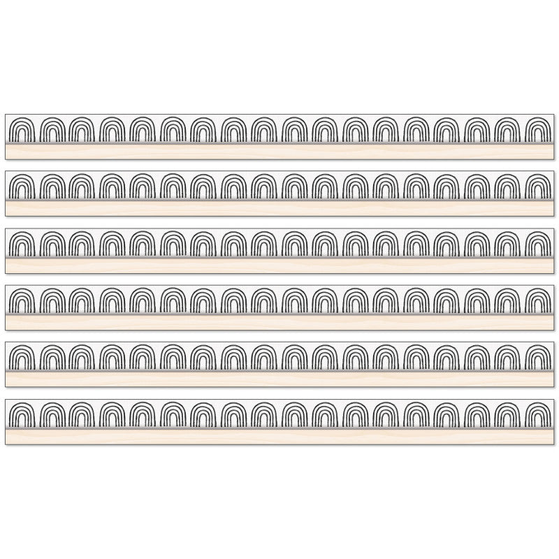 Creatively Inspired Rainbows Straight Borders, 36 Feet Per Pack, 6 Packs