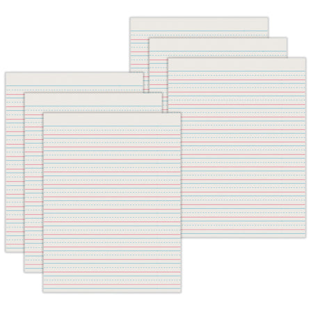 Newsprint Handwriting Paper, Skip-A-Line, Grades 2-3, 1/2" x 1/4" x 1/4" Ruled Short, 8-1/2" x 11", 500 Sheets Per Pack, 3 Packs