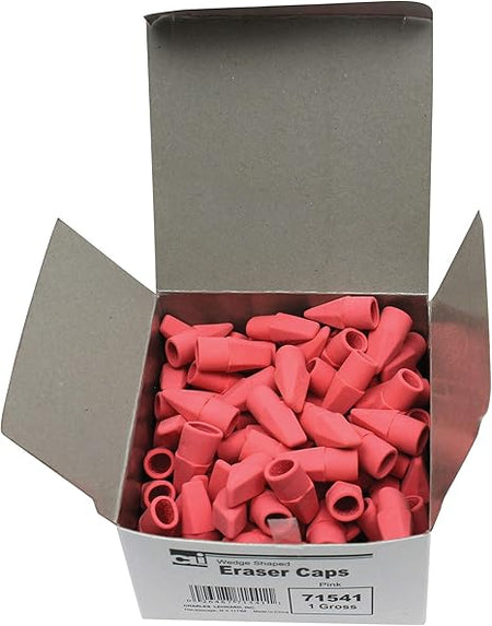Wedge Pencil Cap Eraser, Pink, 144/box