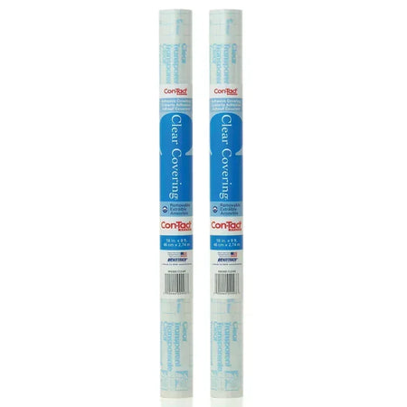 Clear Covering Adhesive Covering, 18" x 9', Clear Matte, Pack of 2
