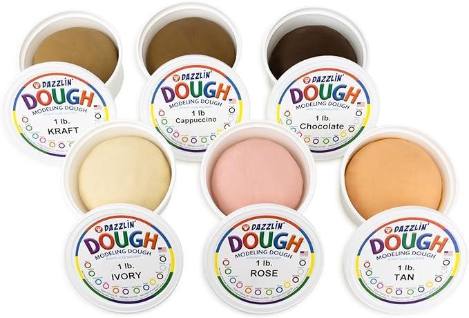 Multicultural Dazzlin' Dough Assortment Value Pack - set of six 1 lb. tubs (HYG-4716)