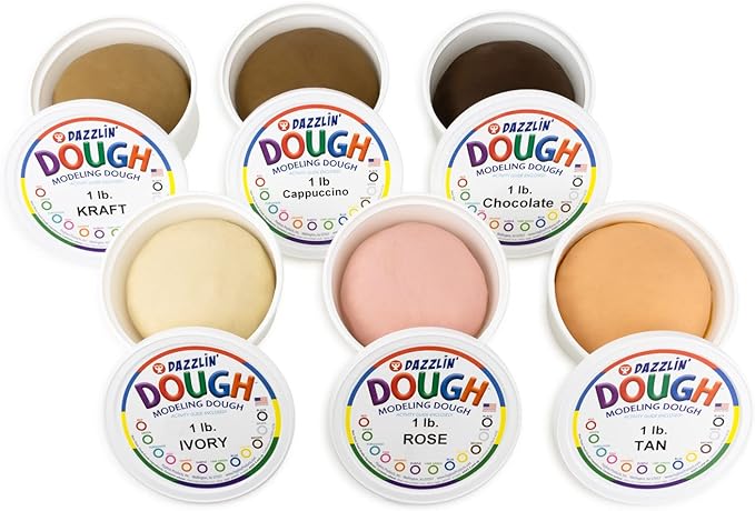Multicultural Dazzlin' Dough Assortment Value Pack - set of six 1 lb. tubs (HYG-4716)