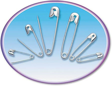 Charles Leonard Safety Pins, Assorted Sizes, 50/Chain-Pack