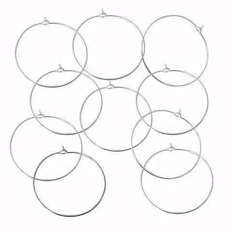 Ear Hoops 35mm. 144 pieces per package, Silver