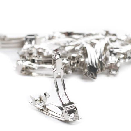 Silver Metal Spring Barrettes 3" 12/pack