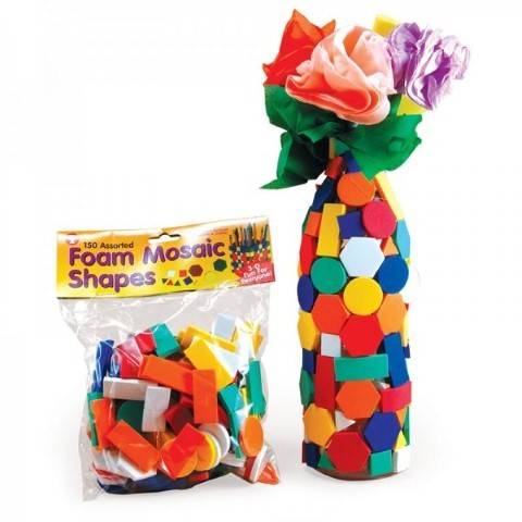 Hygloss Foam Mosaic Shapes - 150 Assorted Shapes HG-72150