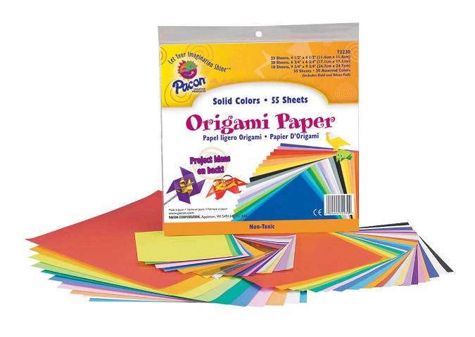 PACON ORIGAMI PAPER 9.75" x 9.75" ASSORTED COLORS 55 SHEETS