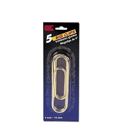 Acco Mega Clip Paper Clips, Silver, 5 Count