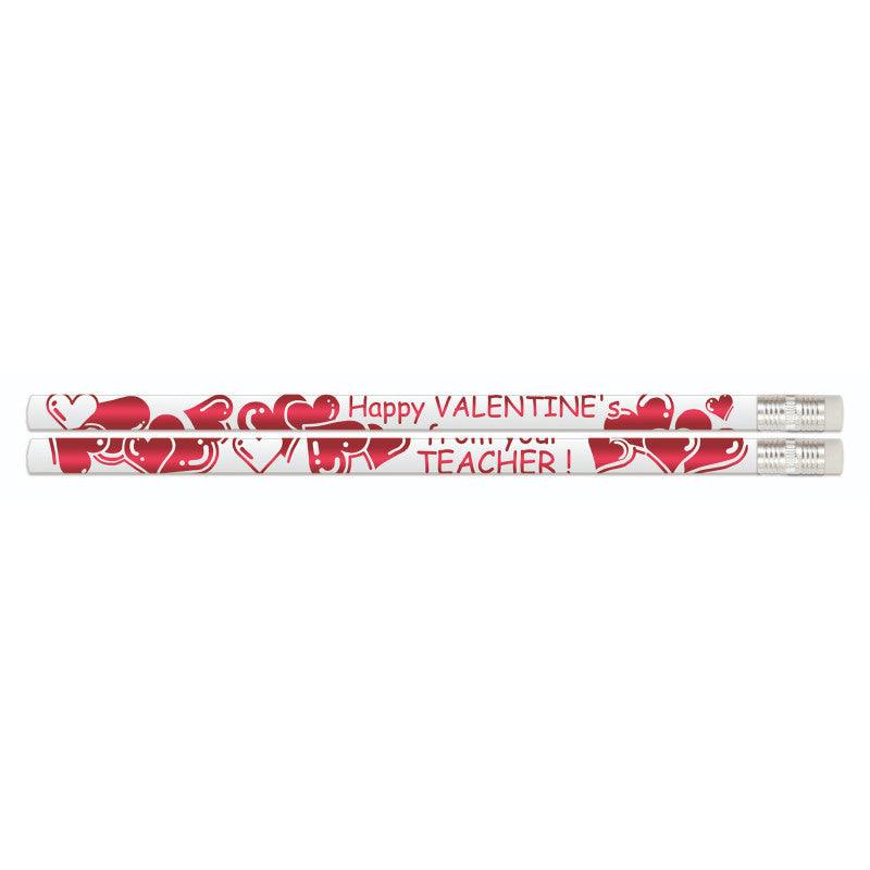 Happy Valentine From Your Teacher Motivational/Fun Pencils, 12/pkg