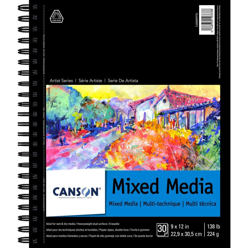 Artist Series Mixed Media Pad, Side Wire Binding, 30 Sheet, 9x12 inch, 1 Count