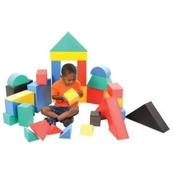 Color Edu-Blocks, BIG, 2-3/4" thick, up to 12" x 6" long, Set of 32