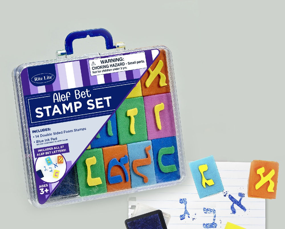 Alef-Bet Foam Stamp Set in Carrying Case