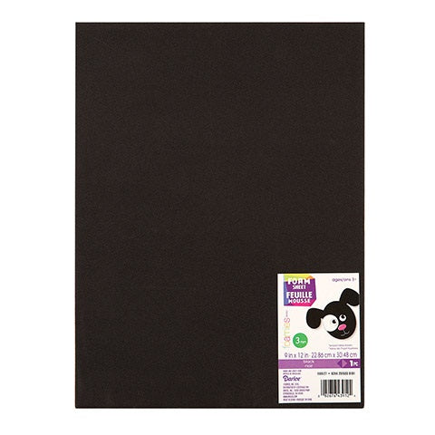 Colored Foam Sheet 2mm thick - 9 x 12 inches, 10 pack Black