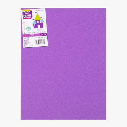 Colored Foam Sheet 2mm thick - 9 x 12 inches, 10 pack Purple
