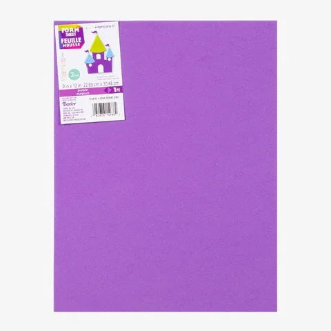 Colored Foam Sheet 2mm thick - 9 x 12 inches, 10 pack