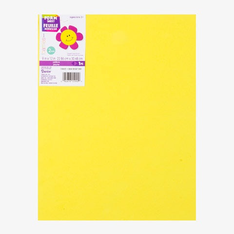 Colored Foam Sheet 2mm thick - 9 x 12 inches, 10 pack Yellow
