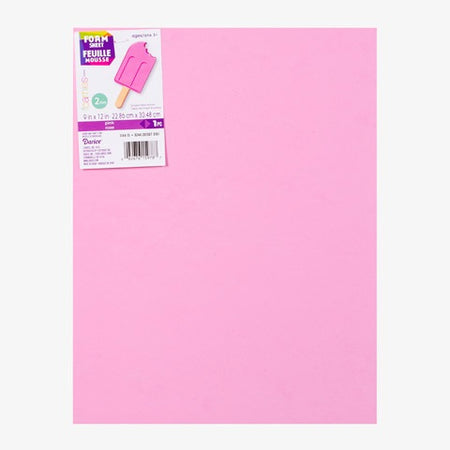Colored Foam Sheet 2mm thick - 9 x 12 inches, 10 pack Pink