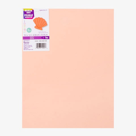 Colored Foam Sheet 2mm thick - 9 x 12 inches, 10 pack Peach