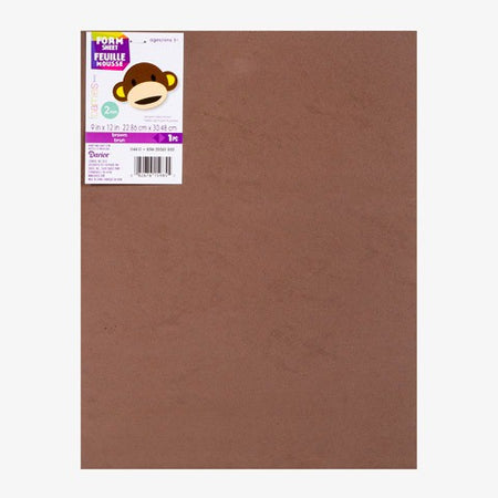 Colored Foam Sheet 2mm thick - 9 x 12 inches, 10 pack Brown